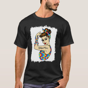Autism Mom Unbreakable Rosie The Riveter Strong Wo T-Shirt