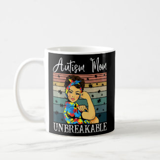 Autism Mom Unbreakable Strong Girls  Autism Awaren Coffee Mug