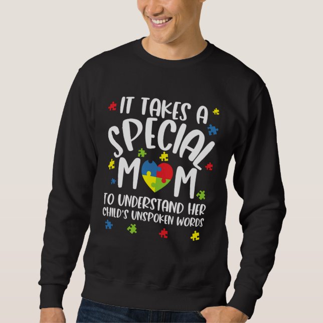 Autism Mom  Women Autism Awareness Month Piece Of  Sweatshirt (Front)
