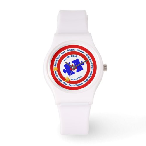 Autism Mom Womens Sporty White Silicon Watch
