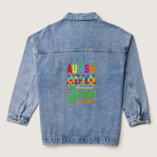 Autism Moms Do Their Best And Let Jesus Do The Res Denim Jacket