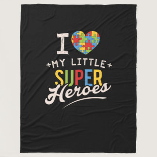 Autism Month T-Shirt for Special Education Teacher Fleece Blanket