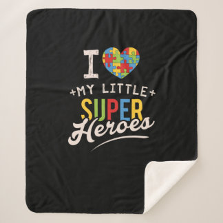 Autism Month T-Shirt for Special Education Teacher Sherpa Blanket
