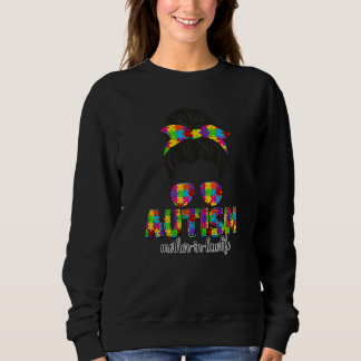 Autism Mother In Law Messy Bun Puzzle Sunglasses M Sweatshirt