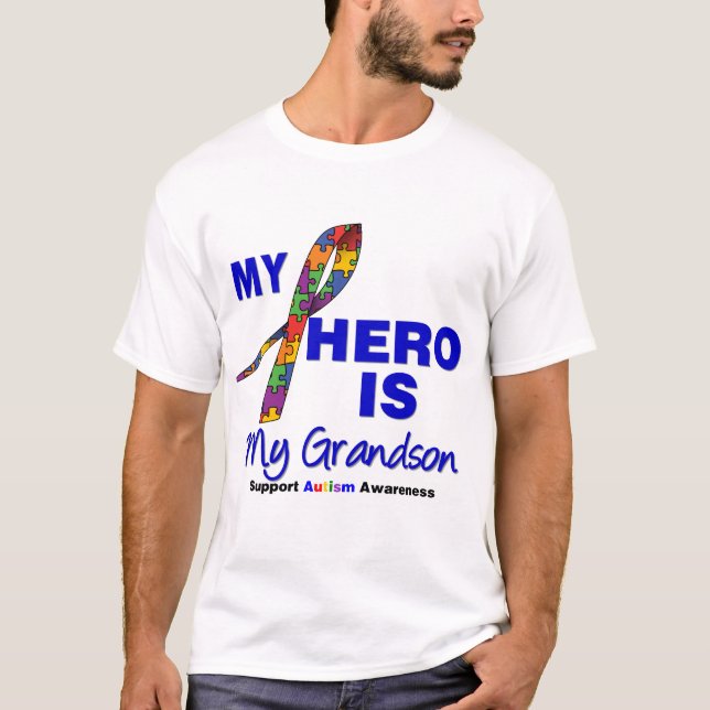 Autism My Hero is My Grandson T-Shirt (Front)
