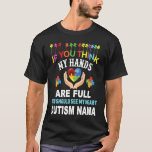 Autism Nama Autism Awareness Love Heart Puzzle Pie T-Shirt