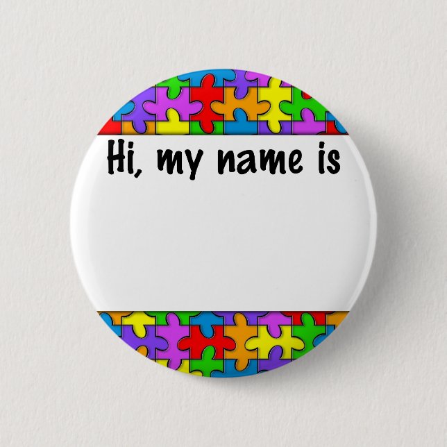 Autism Name Tag Button (Front)