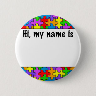 Autism Name Tag Button