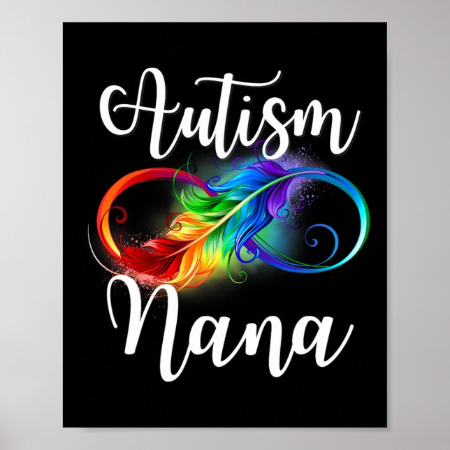 Autism Nana Neurodiversity Rainbow Infinity Sign S (Front)