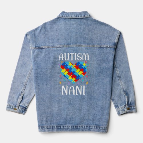 Autism Nani Matching Family Heart Autism Awareness Denim Jacket