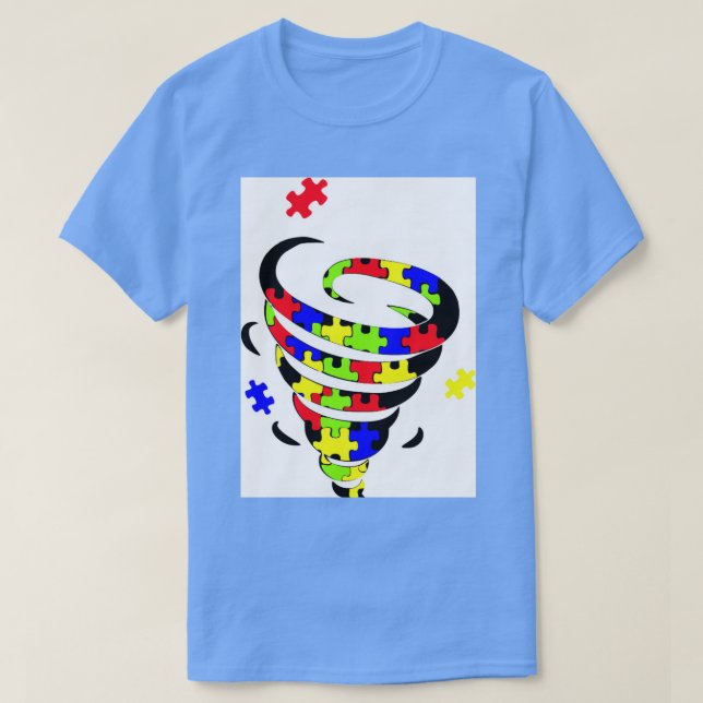 Autism Neck Gaiter Autism Tornado T-Shirt (Design Front)