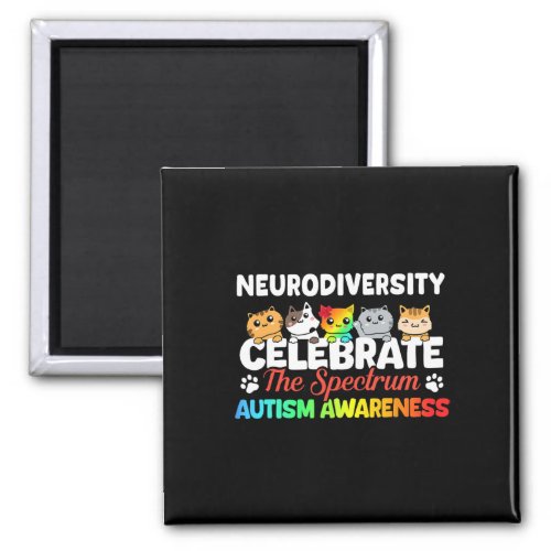 Autism Neurodiversity Celebrate The Spectrum Cat L Magnet