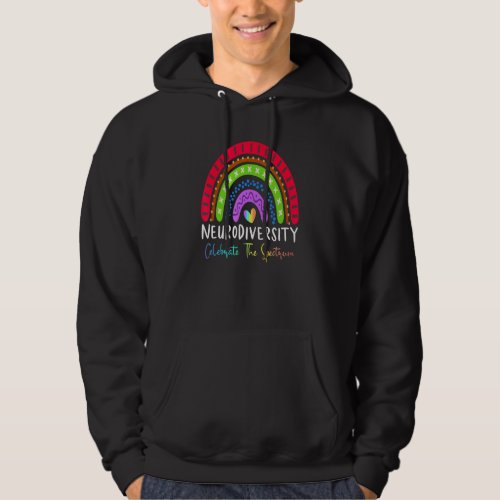 Autism Neurodiversity Celebrate The Spectrum Rainb Hoodie