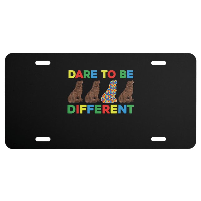 Autism Newfoundland Dog Dad And Dog Mom License Plate (Front)