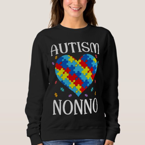 Autism Nonno Matching Family Heart Autism Awarenes Sweatshirt