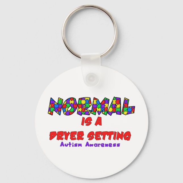 Autism Normal is a Dryer Setting Keychain (Front)