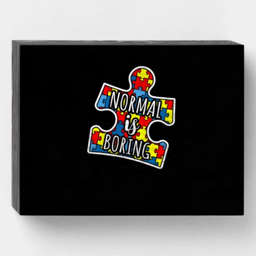 Autism Novelty Shirt For Autism Awareness Support Wooden Box Sign