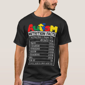 Autism Nutrition Facts Toddler Autism Awareness Mo T-Shirt