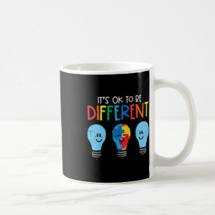 Autism Ok To Be Different Light Bulb Awareness Men Coffee Mug