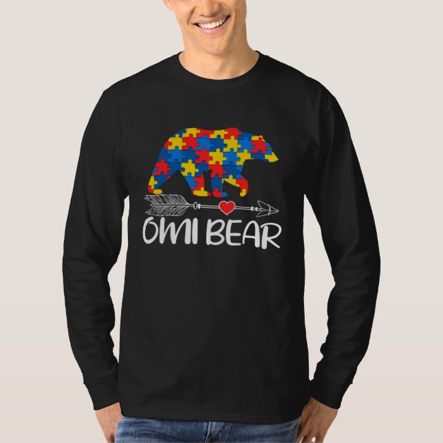 Autism Omi Bear Autistic Support Autism Awareness  T-Shirt (Front)