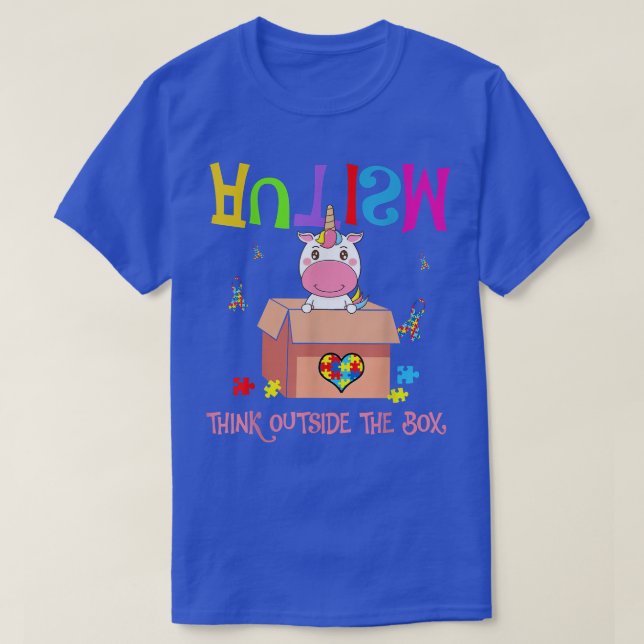 Autism Outside The Bo Unicorn Autism Awareness  T-Shirt (Design Front)