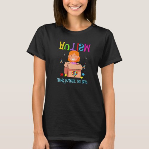 Autism Outside The Box Girl Autism Awareness T_Shirt