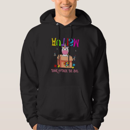 Autism Outside The Box Unicorn Autism Awareness Hoodie