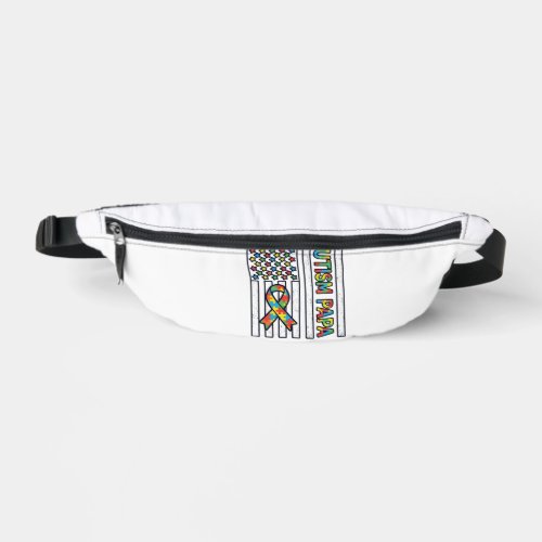 Autism Papa Flag Ribbon Puzzle Piece Shirt Design_ Fanny Pack