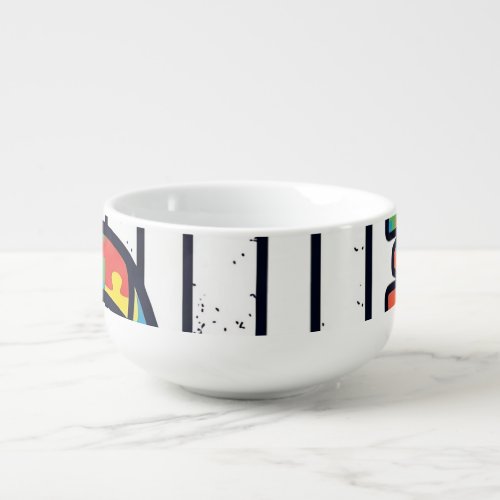 Autism Papa Flag Ribbon Puzzle Piece Shirt Design_ Soup Mug