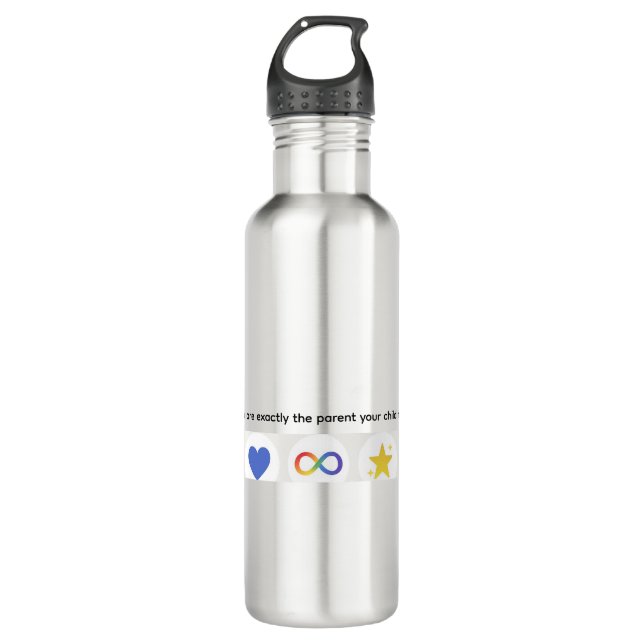 Autism Parent Motivation Stainless Steel Water Bottle (Front)