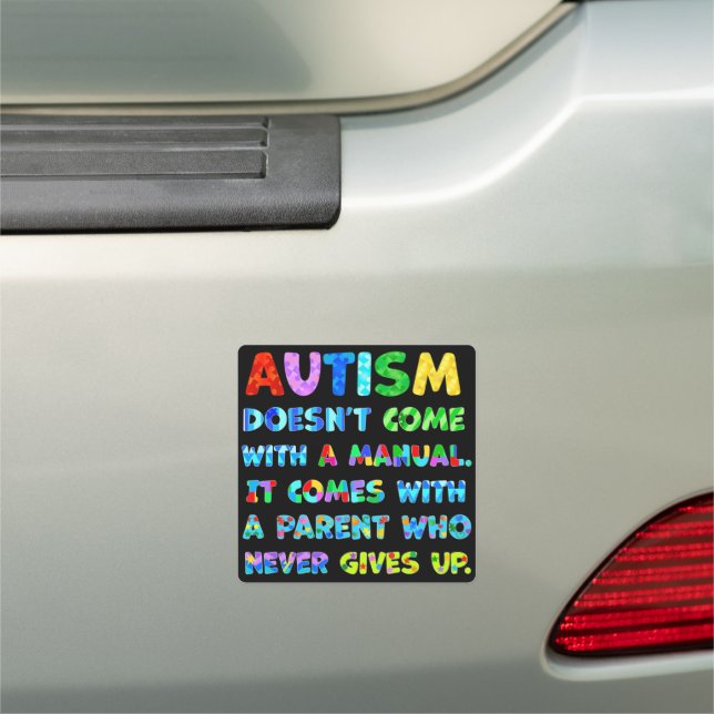 AUTISM Parent Never Gives Up Car Magnet (In Situ)