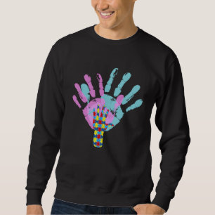 Autism Parents Awareness Handprint For Mom and Dad Sweatshirt