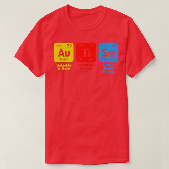 Autism periodic table2 T-Shirt (Design Front)