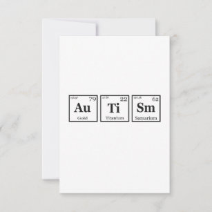 Autism Periodic Table Element Autism Awareness  Thank You Card