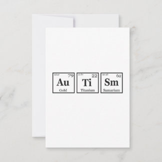 Autism Periodic Table Element Autism Awareness  Thank You Card
