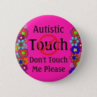 Autism Pink Flowers Medical Alert No Touch Button