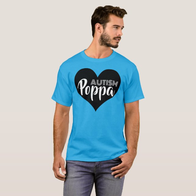 autism poppa heart T-Shirt (Front Full)