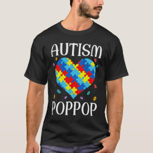 Autism Poppop Matching Family Heart Autism Awarene T-Shirt