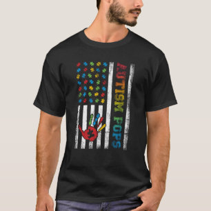 Autism Pops American Flag Autism Awareness T-Shirt