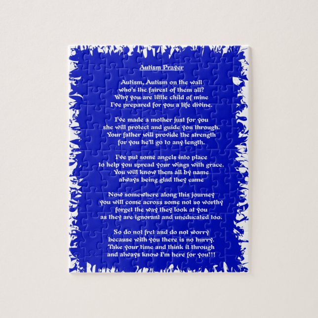 Autism Prayer Blue Jigsaw Puzzle (Vertical)