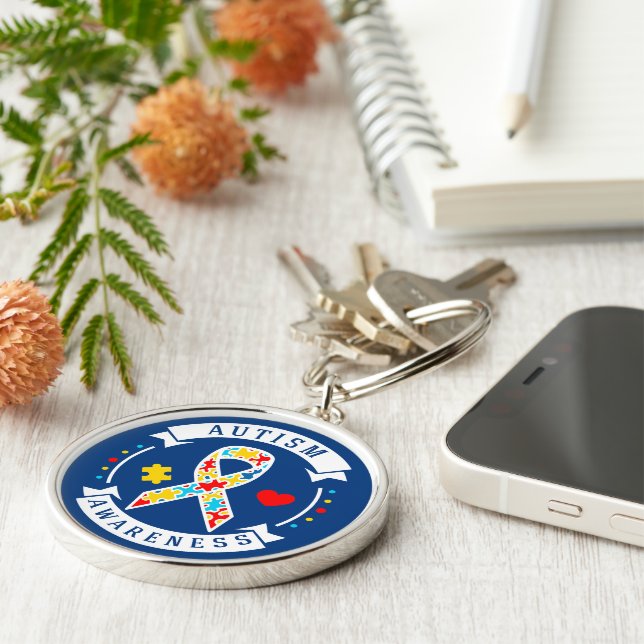 Autism- Premium Round Keychain (Side)