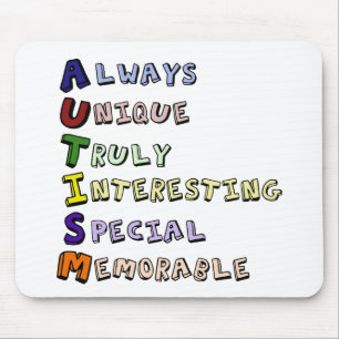 Autism Pride Cute Acrostic Mouse Pad
