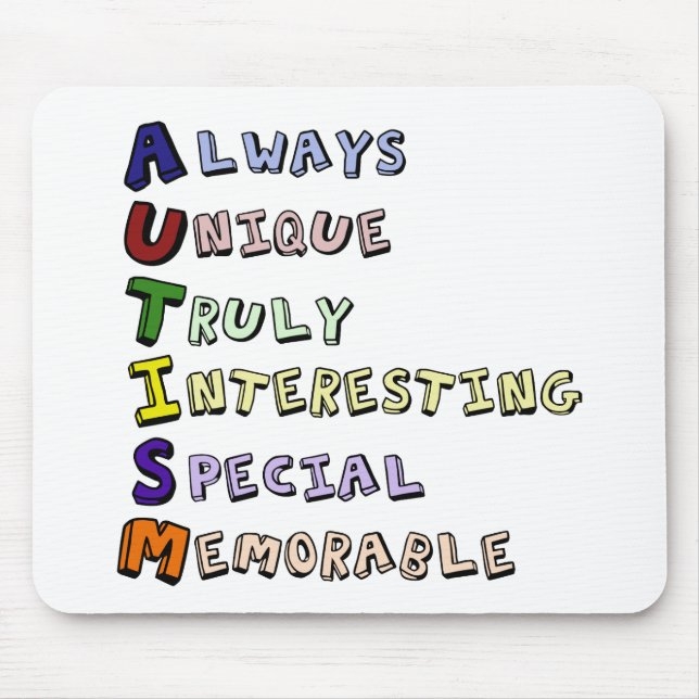 Autism Pride Cute Acrostic Mouse Pad (Front)