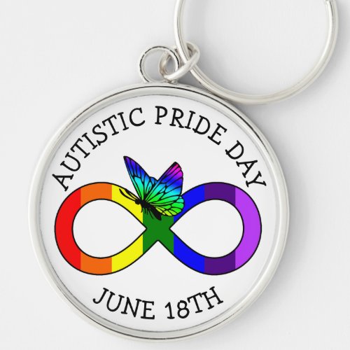 Autism Pride Day June 18th Button Keychain