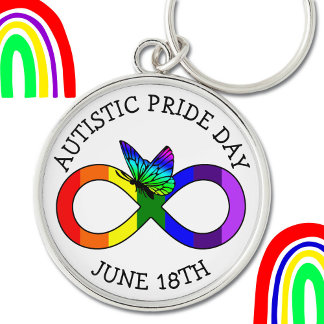 Autism Pride Day June 18th Button Keychain