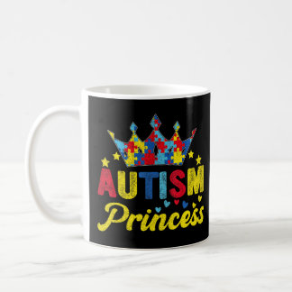 Autism Princess Autism Awareness Day Puzzle Crown  Coffee Mug