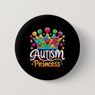 Autism Princess Autism Awareness Queen Girl 1 Button