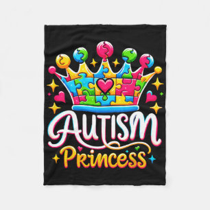 Autism Princess Autism Awareness Queen Girl  Fleece Blanket