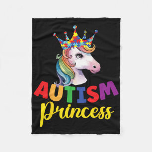 Autism Princess Cute Unicorn Daughter Girl Autism  Fleece Blanket