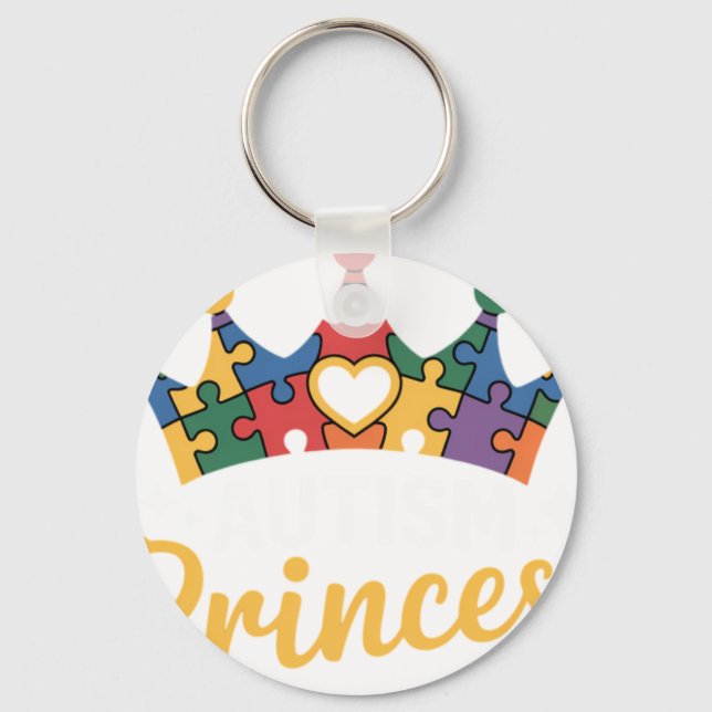 Autism Princess Daughter Autism Awarenes Keychain (Front)